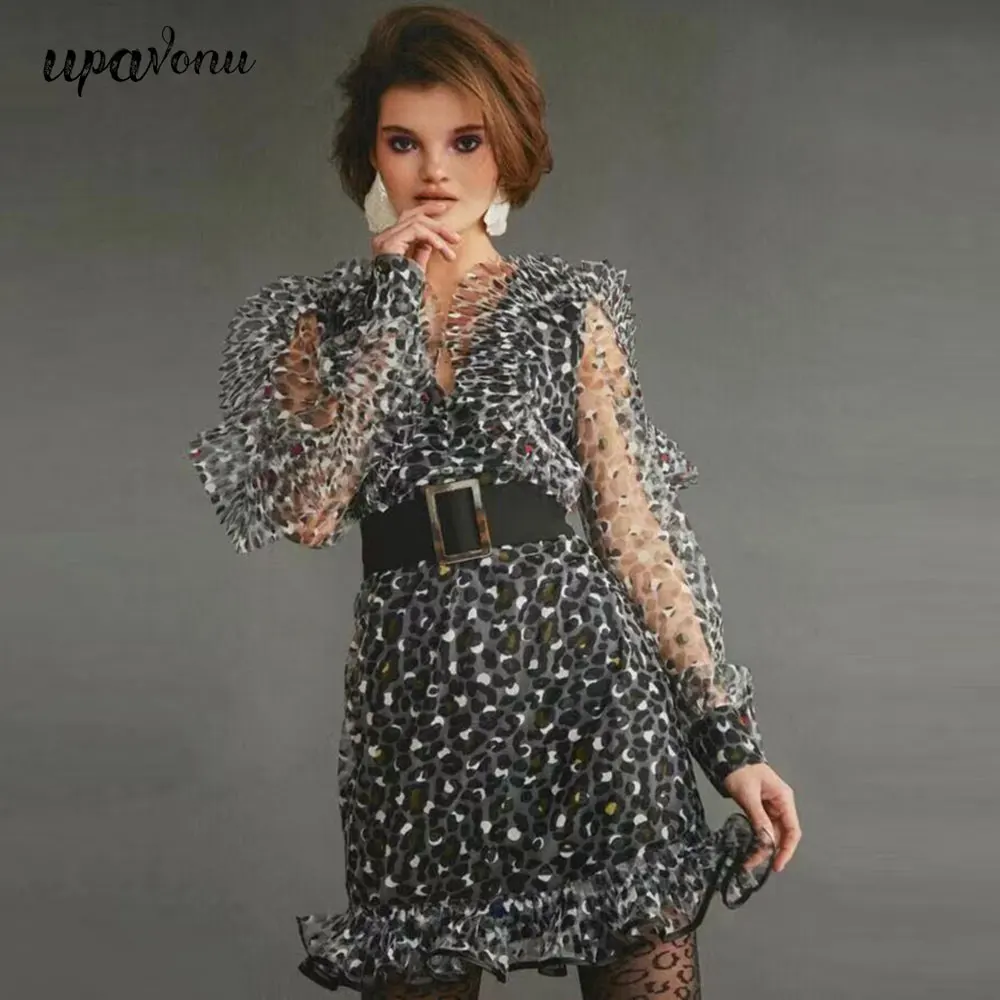 Бесплатная доставка новинка 2020 женское платье с принтом Сетчатое сексуальное