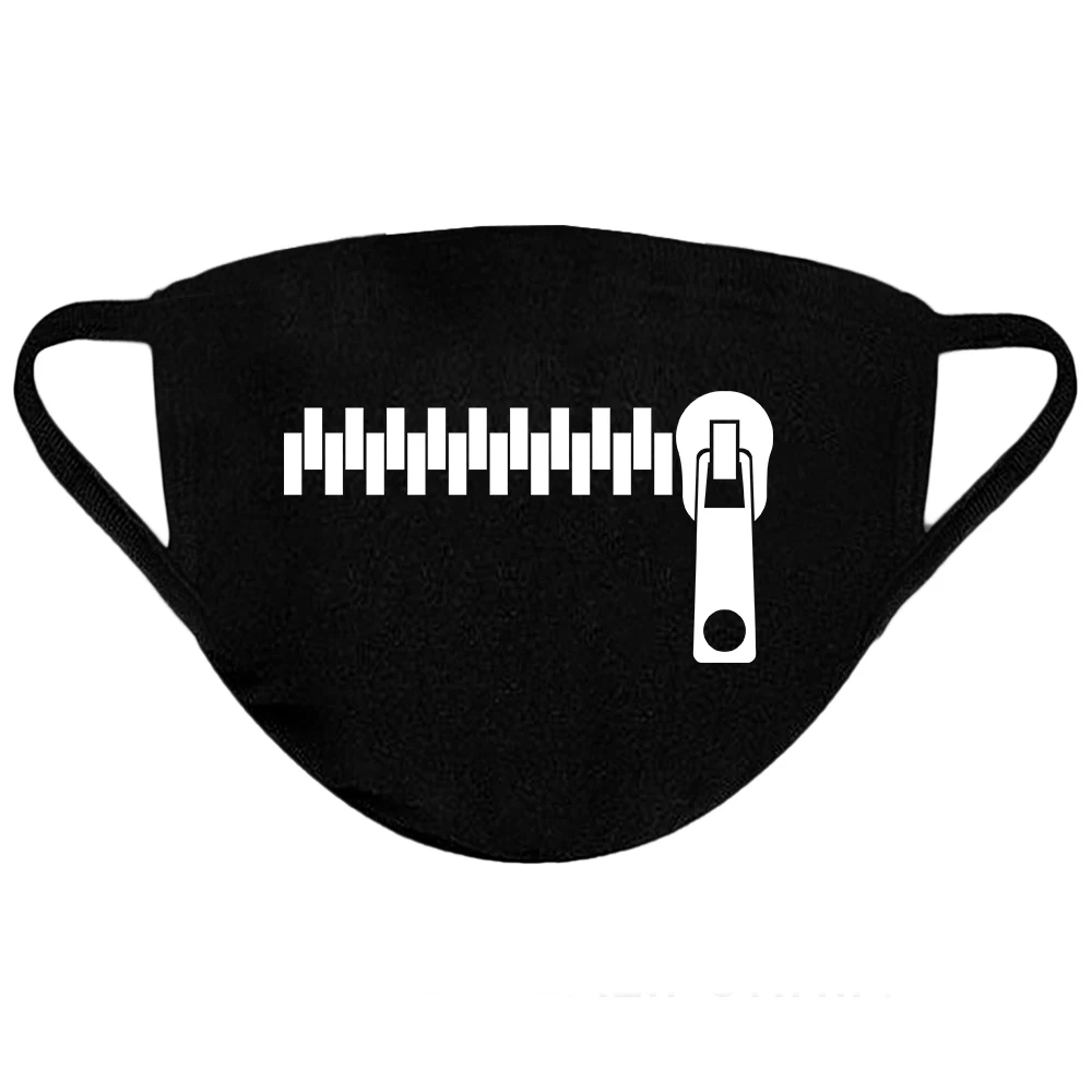 

Funny Zip Mouth Design Washable Reusable Fabric Face Mask