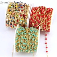5 meters metal cable enamel gold chain bulk multicolor link bead necklace chains diy jewelry chain materials wholesale