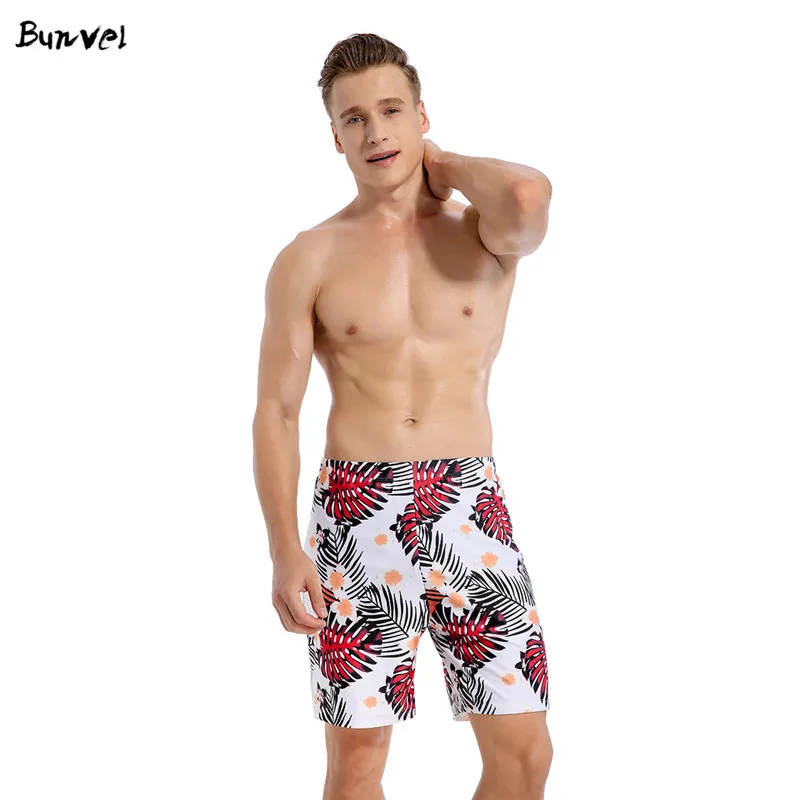 bunvel Bohemian Male Swimwear Mens Swim Shorts Swimsuit Bathing Suit Swimming Leaf Floral Print Briefs Beach 2020 | Спорт и