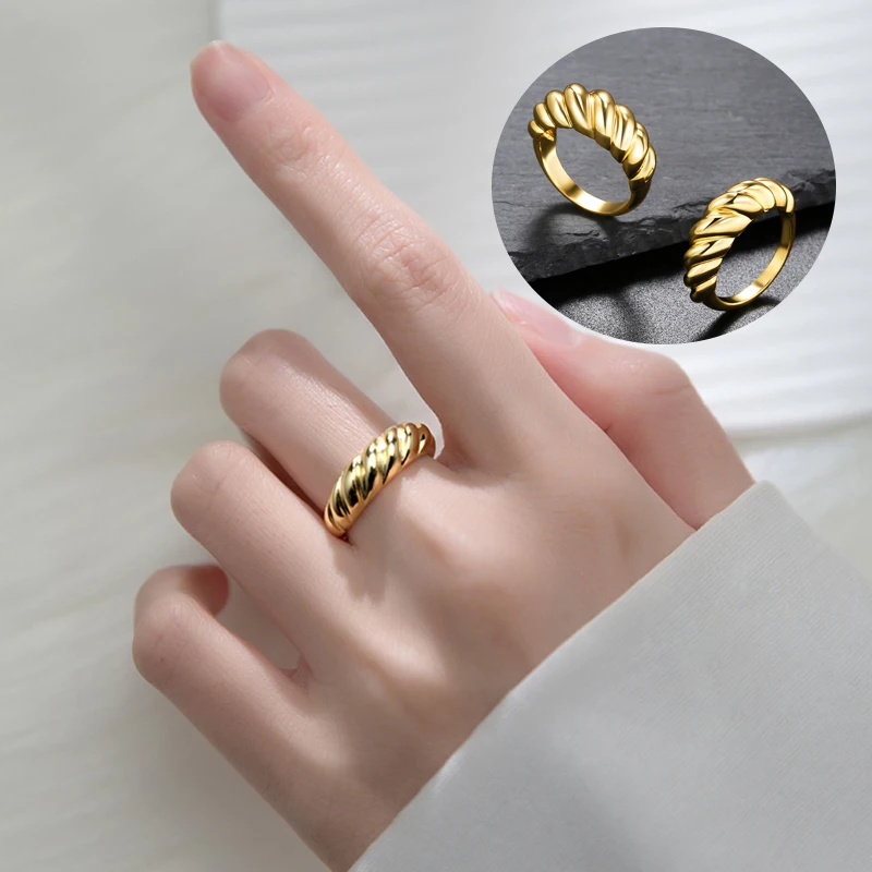 

New Twist Thread Ring for Women Simple Design Fashion Creative Retro Geometric Horn Ring Gift To Friends