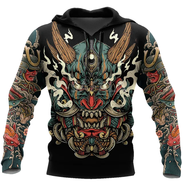 

Samurai Tattoo Art 3D Print Spring Autumn Hoodie Man Women Harajuku Outwear Zipper Pullover Sweatshirt Casual Unisex-2