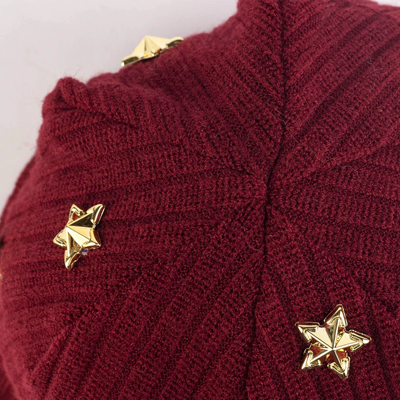 

Geebro Women Winter Star Ribbed Cotton Casual Beanie hat Autumn Warmer Knit Slouch Stretch hats for ladies Baggy Skullies Gorros
