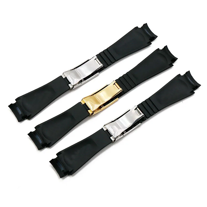 

Watch Accessories Band Folding Buckle for Rolex GMT SUB Ghost Deepsea Waterproof Silicone Rubber Watch Bracelet Strap 20 21MM