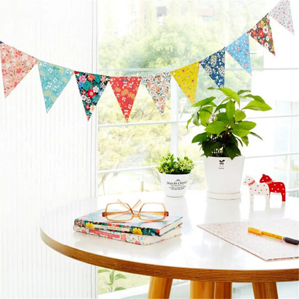 1 шт. тканевые флаги с винтажным цветочным принтом ручной работы для дня рождения