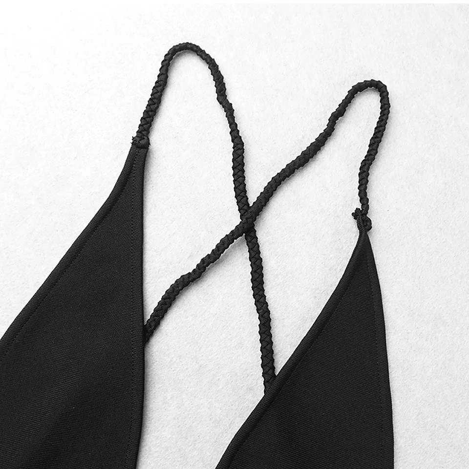 Сексуальное боди на шнуровке с глубоким V-образным вырезом женское летнее