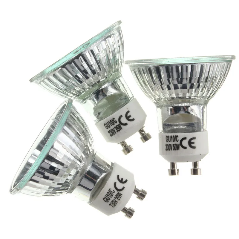 10PCS  Halogen Bulb GU10 50W MR11 10W Lamp Bulb High Bright 2800K High Efficiency  Home Light Bulbs Lighting AC220-240V Bi-Pin