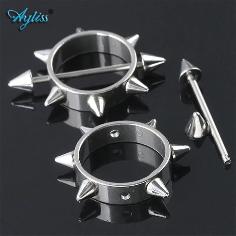Ayliss,, 2 шт., кольцо из нержавеющей стали, Круглый Круг, пирсинг, Mamilo Shield Bar, кольцо 16ga, пирсинг, ювелирное изделие, булавка 1,2 мм