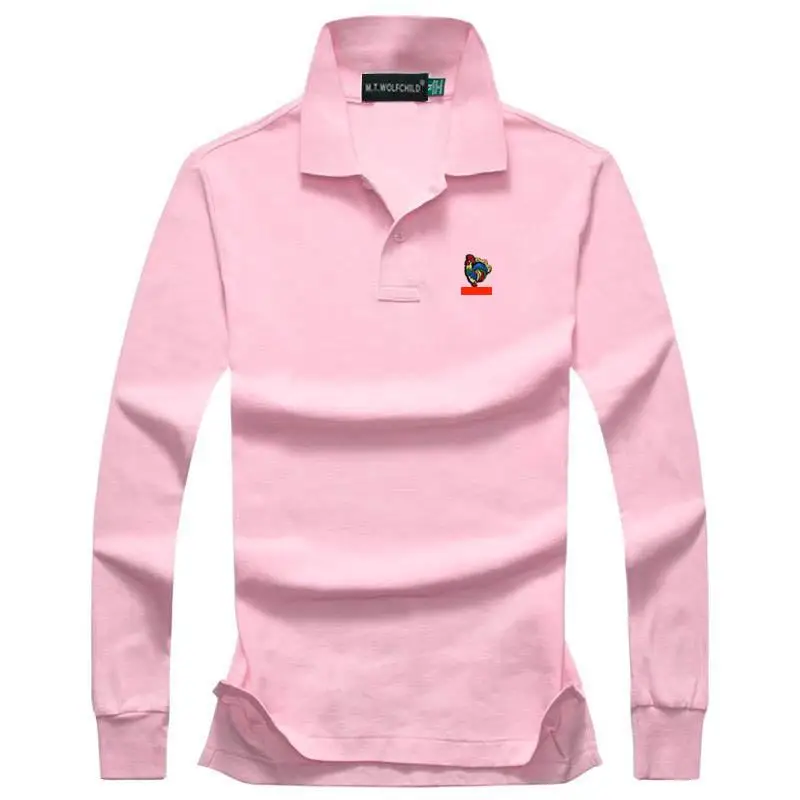 Мужские рубашки поло с длинным рукавом высшего качества весна осень 2020 100% хлопок