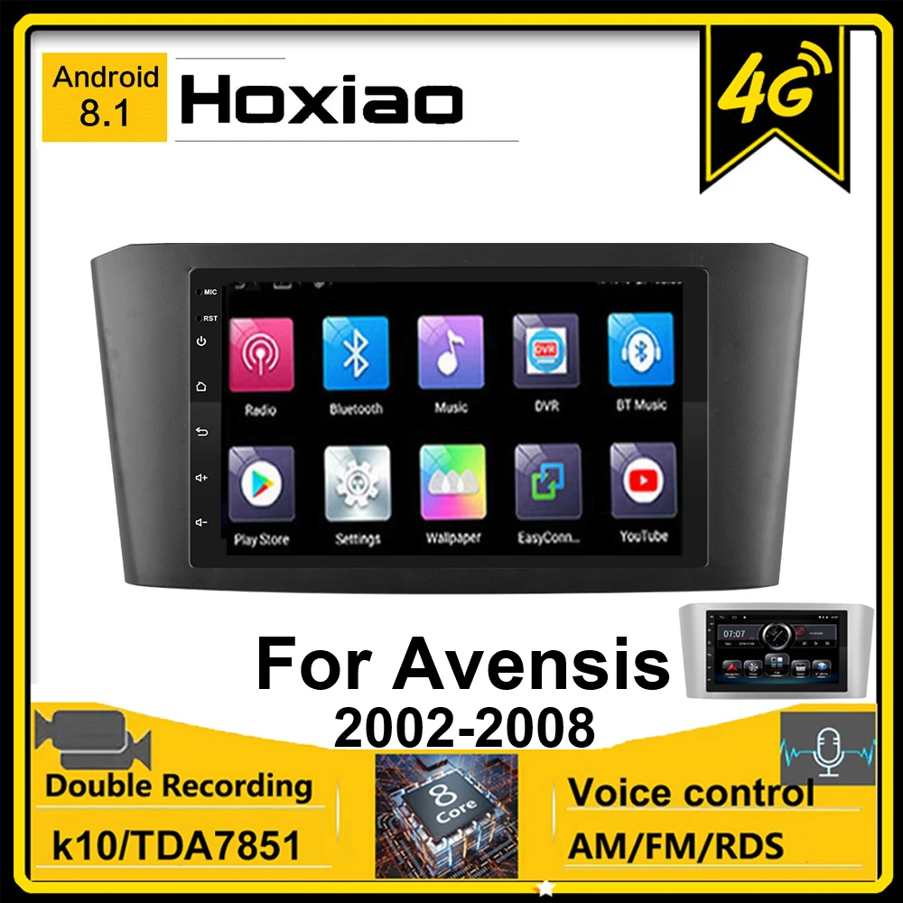 Автомагнитола 2 DIN Android 8 1 для Toyota Avensis T25 2002 2008 2007 2006 2005 2004 7 ''GPS навигация RDS 4G