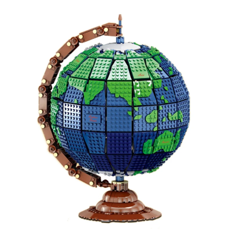 

MOC Creative Series Rotatable Globe Building Blocks The Earth Educational Assembly Brick Toys Kids Chirstmas Gifts