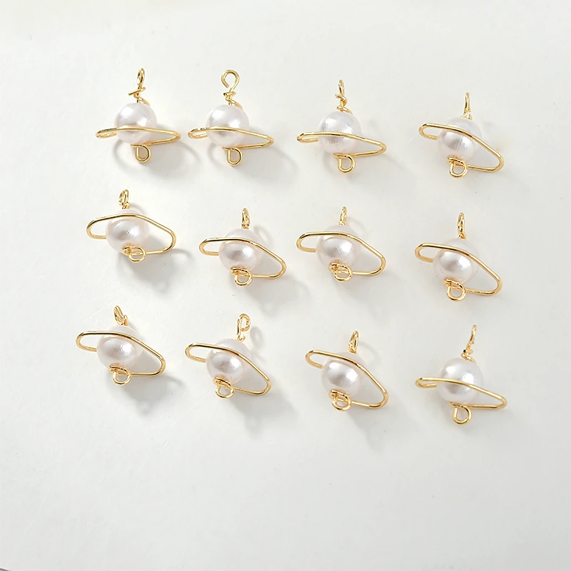 Цветные медные покрытые 18k Настоящее золото обмотки жемчуга планета Подвеска diy