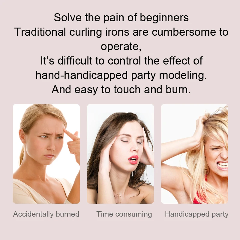 

Automatic Hair Curler USB Rechargeable Curling Iron Curls Waves Lithgt Weight Curly Iron Rotating Curling Wave Styer