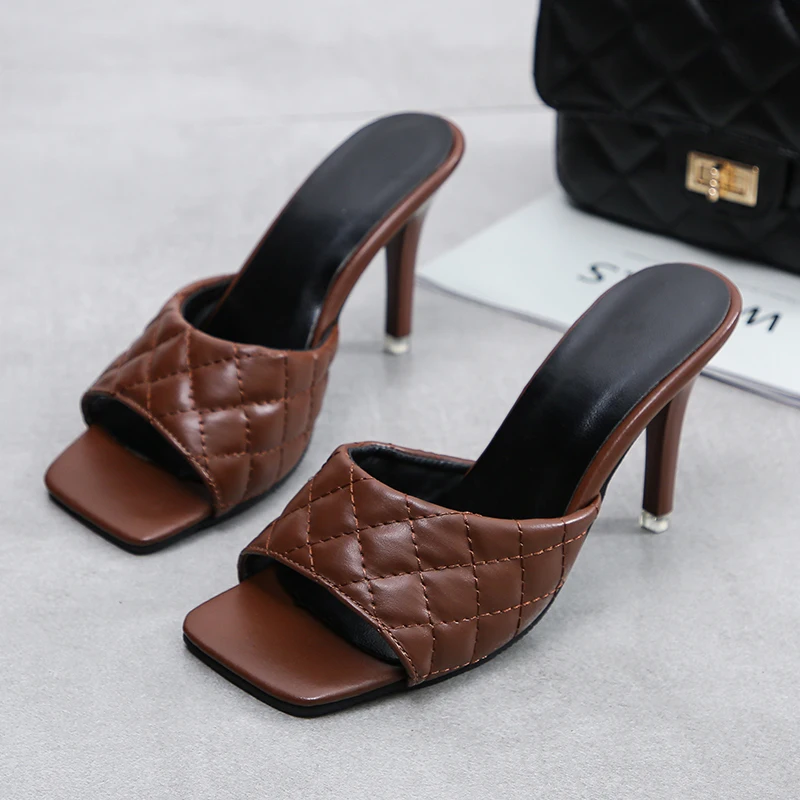 Женские босоножки на тонком каблуке Большие размеры 35-44 Летняя обувь брендовые