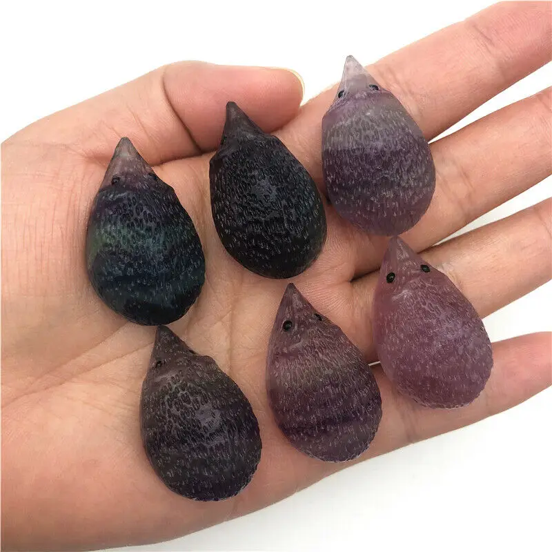 

Cute Natural Fluorite Hedgehog Quartz Hand-Carved Crystal Animals Healing Random Natural Quartz Crystals