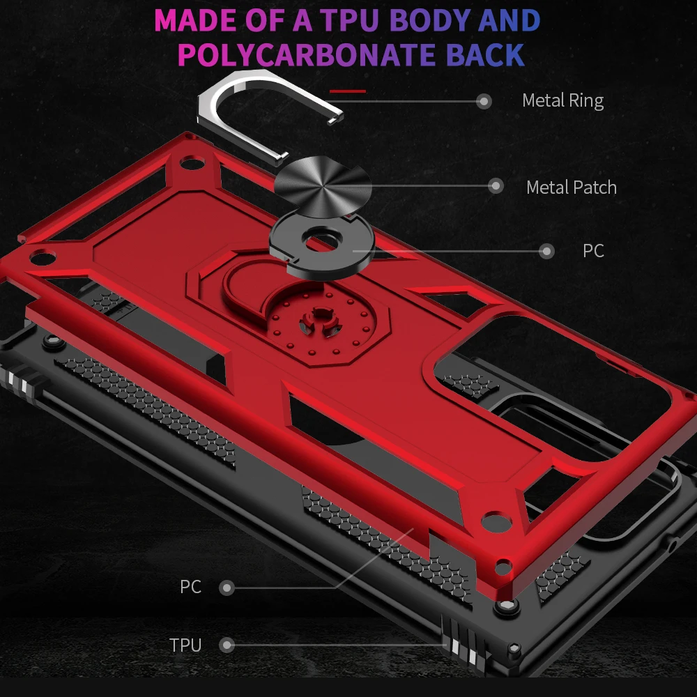 Бронированный чехол для телефона кольцо Samsung Galaxy Note 20 Ultra 10 S20 S10 Plus A50 A51 A70 A71 A40