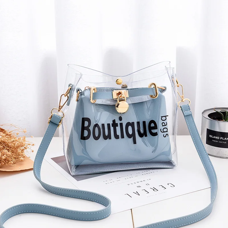 FONTO Women's Transparent Letter Bags PVC Waterproof Summer Envelope Bag Fashion Simple Ladies Composite #197221 - купить по
