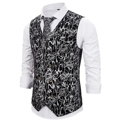 

Men's Suit Vest Autumn And Winter New Fashion European Size Vest Vest Male Bronzing Men's Casual Suit Vest 050