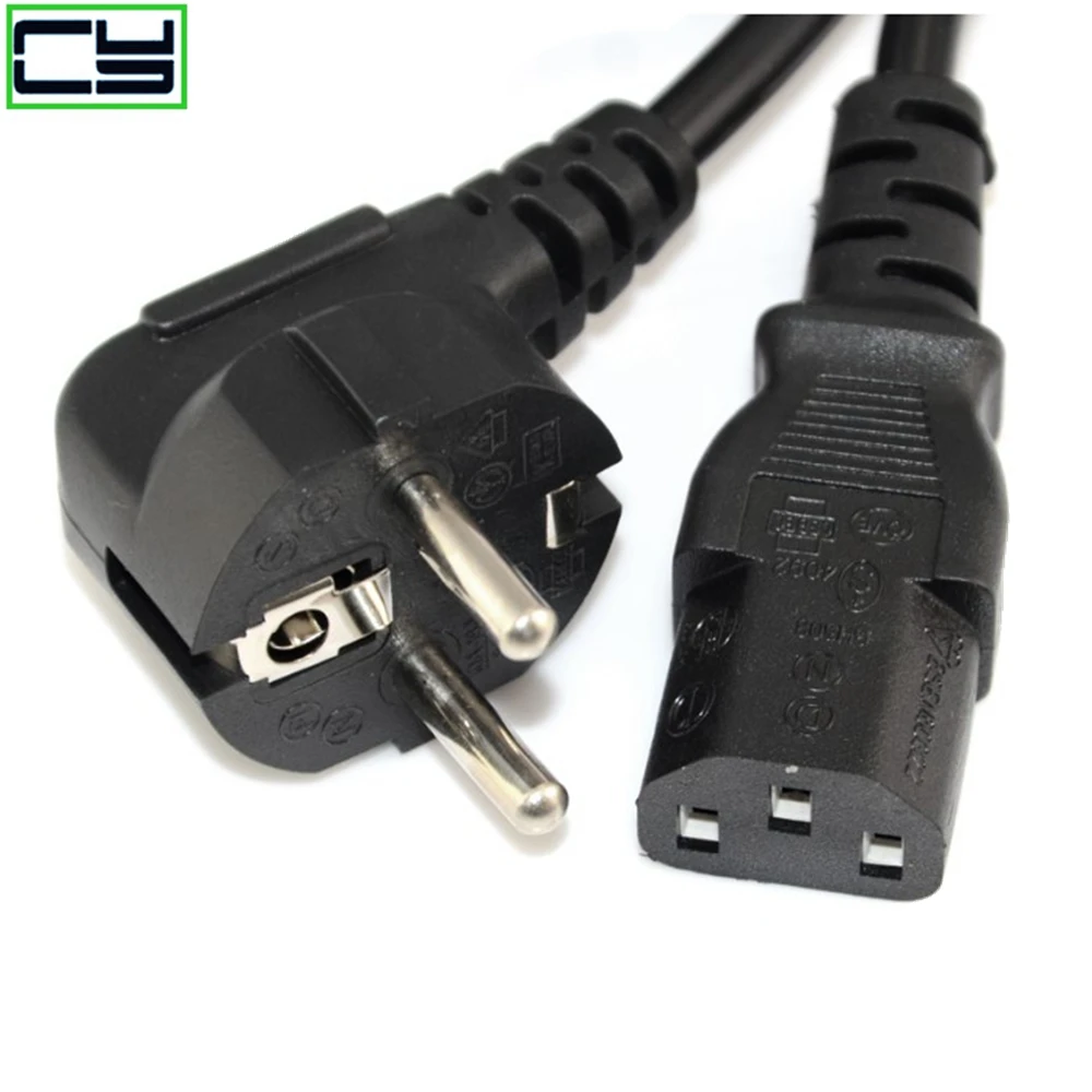 Кабель питания, 1,5 м, 5 футов, C13, IEC, 2-контактный, Круглый, штепсельная вилка европейского стандарта