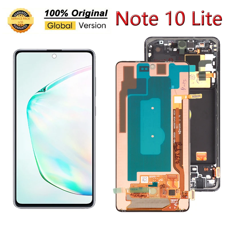 Дисплей с сенсорным экраном и дигитайзером с рамкой для Samsung Galaxy Note 10 Lite N770F/DS N770F/DSM.
