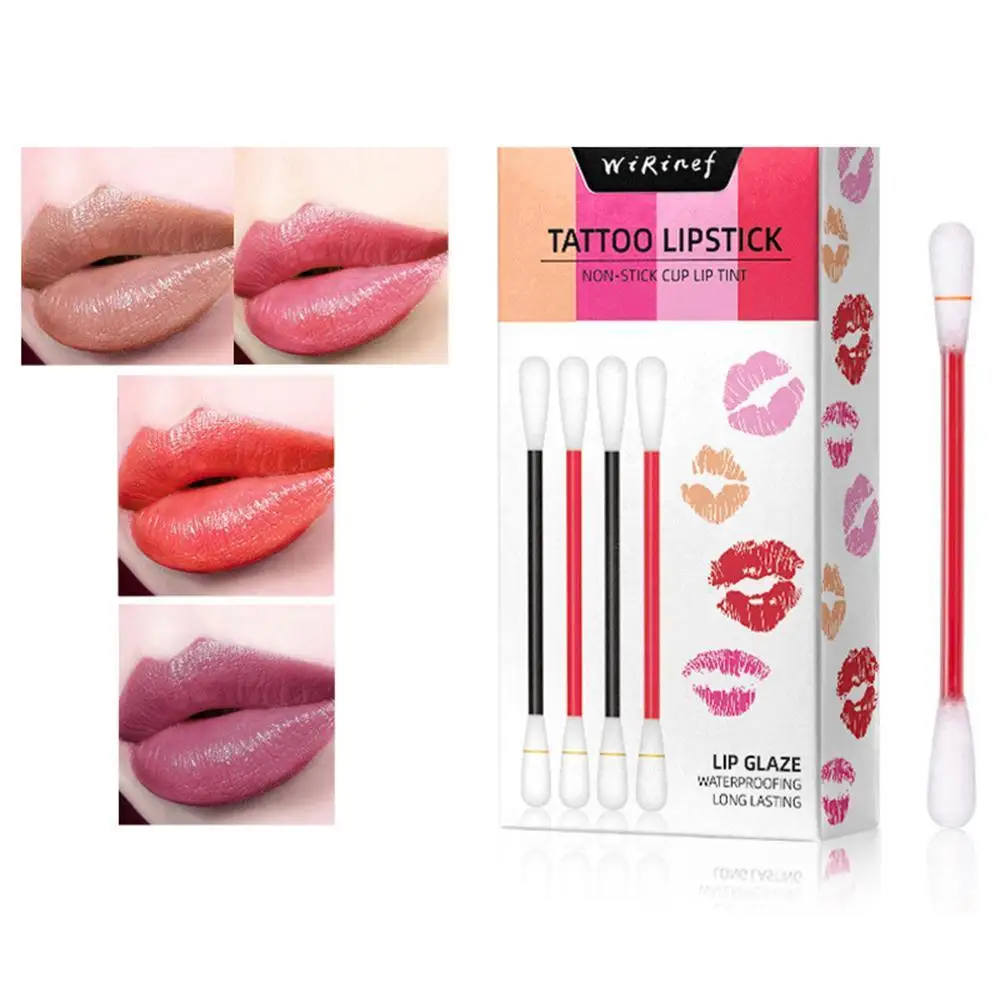 

20Pcs Cotton Swab Lipsticks For Outdoor Portable Lipsticks Cosmetics Waterproof Case Lasting Long Cigarette Liquid Lipstick