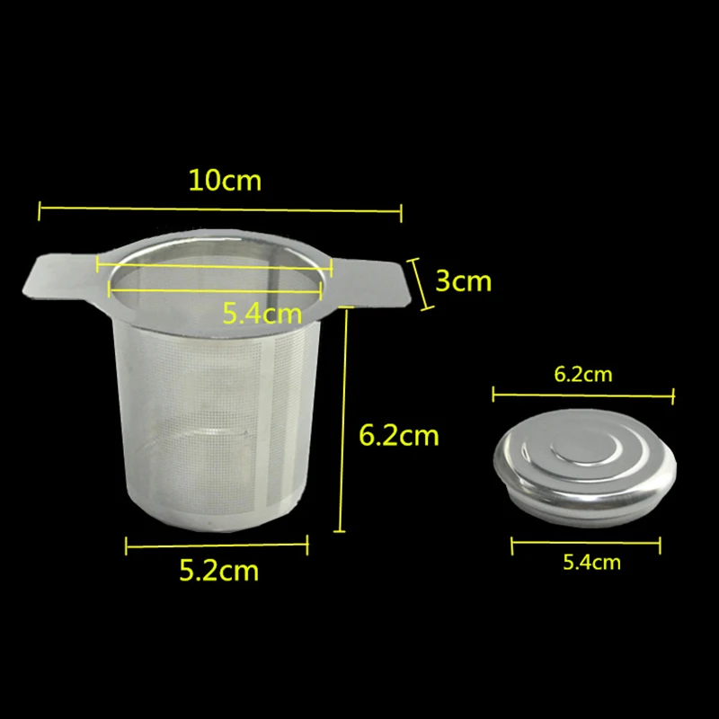 

Stainless Steel Tea Infuser Filter Basket Fine Mesh Tea Strainer with 2 Handles Strainer P7Ding