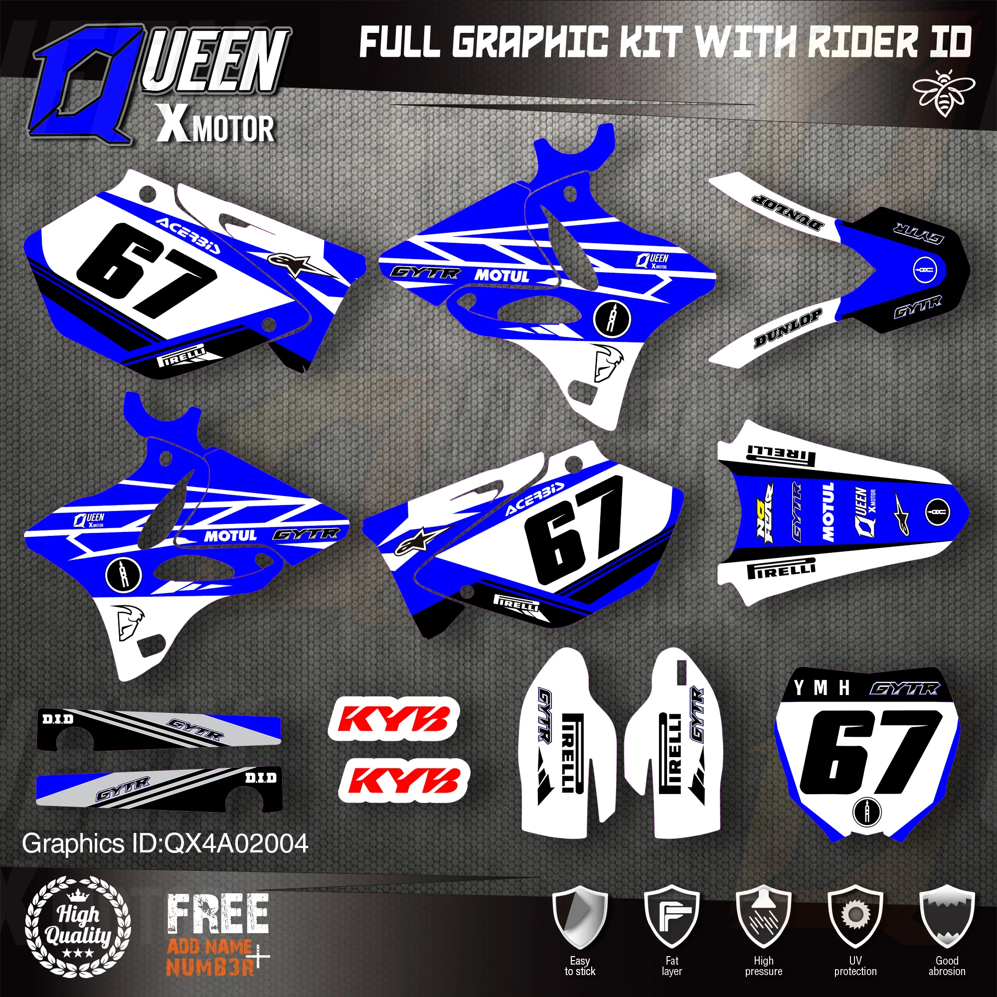 Квин х Мотор пользовательская команда графика фоны наклейки 3 М Набор для YAMAHA 2002