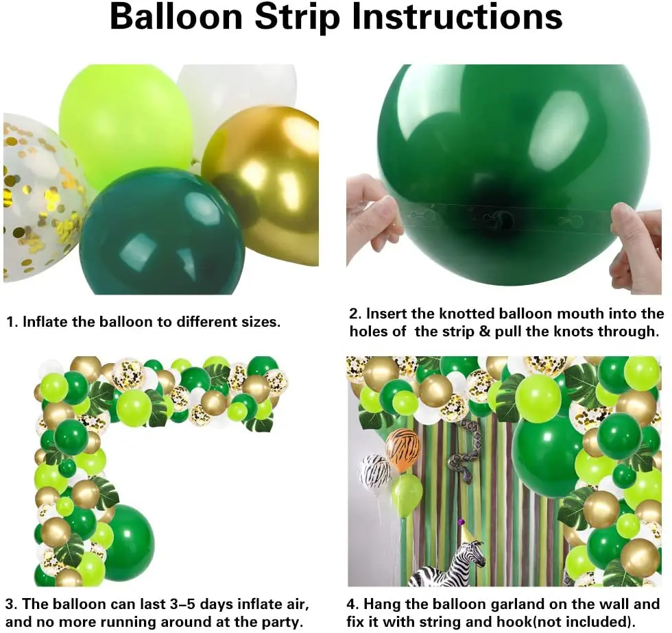 Вечерние воздушные шары в джунглях арка Зеленый воздушный шар украшение с