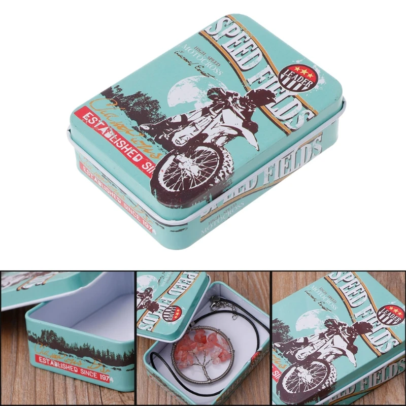 

Mini Tin Metal Storage Box Candy Can Jewelry Holder Jar Coin Earrings Headphones