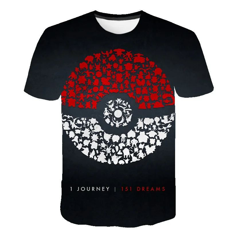 

Boys T-shirts 2021 Summer Kids Elves Pikachu T Shirts Tops Tees Babys Girls Clothes Anime tshirt Funny Children Clothing 4-14T