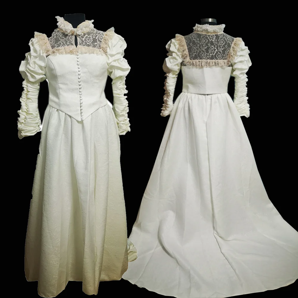 

2020 New white elegant Halloween Cosplay dress Colonial Georgian Renaissance Gothic Historical dress D-614