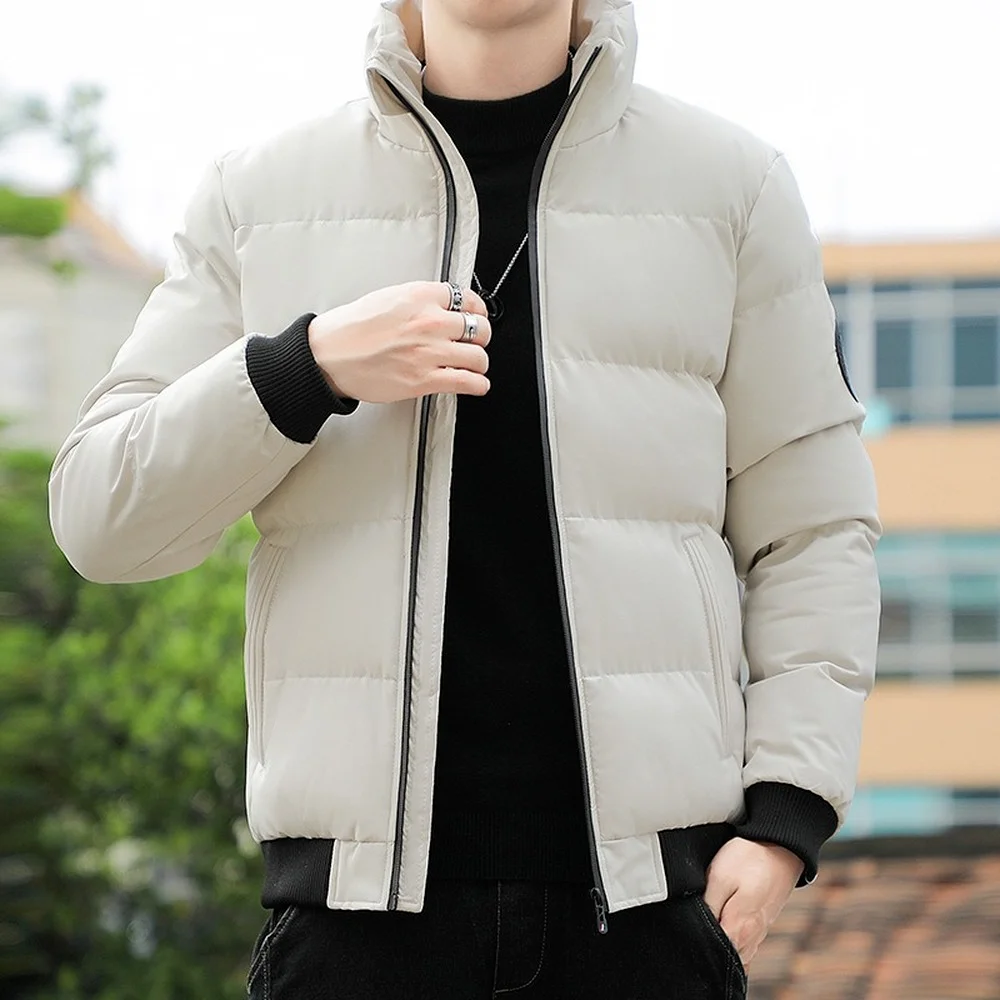 DIMI Warm Coat Lightweight Men Streetwear Clothes Puffer Jacket Men Stand Collar Casual Streetwear Cotton Padded Thick