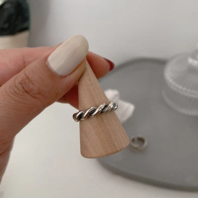 

Ckysee Vintage Design 925 Sterling Silver Ring Twist Line Cross For Women Jewelry Adjustable Rings 2020 Trend Jewelry