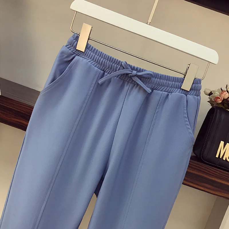 

Women Plus Size 5XL Summer Casual Two Piece Set Printed Blouse Half Sleeve Tops And Pants Metching Sets Outfits Office Lady Suit