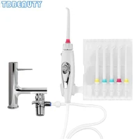portable faucet oral irrigator switch water dental jet flosser 6 nozzles water irrigator floss implement irrigation oral clean