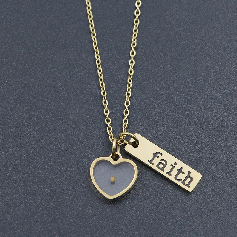 Ожерелье из нержавеющей стали с настоящим семенем горчицы | Украшения и