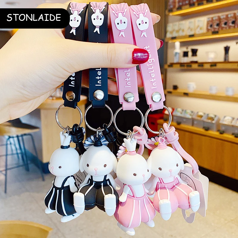 Персонализированный брелок для ключей с изображением песчаного кролика женщин