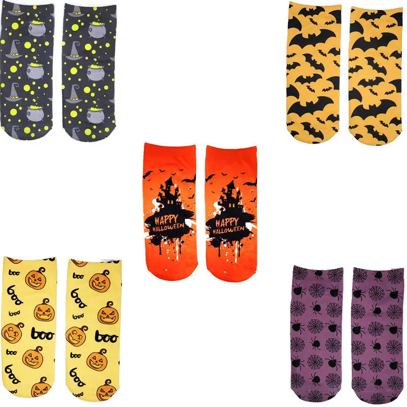 

Halloween Pumpkin Cartoon Funny Creative 3D Printed Happy Socks Streetwear Couple Harajuku Pumpkin Lantern Christmas Socks