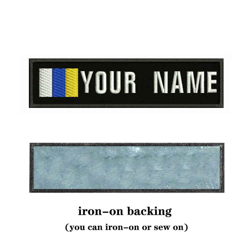 Флаг Канарских островов 10 х2 5 см вышивка с именем под заказ значок в полоску