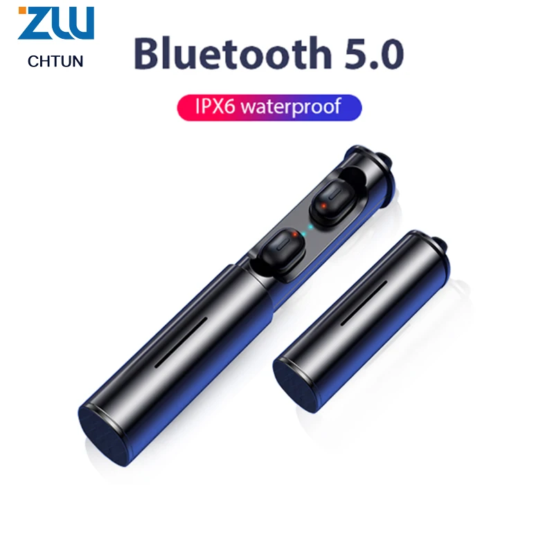 

Tws Bluetooth-гарнитура 5,0 реальная спортивная водонепроницаемая гарнитура с двумя микрофонами автоматически сопряженная с наушниками Беспрово...