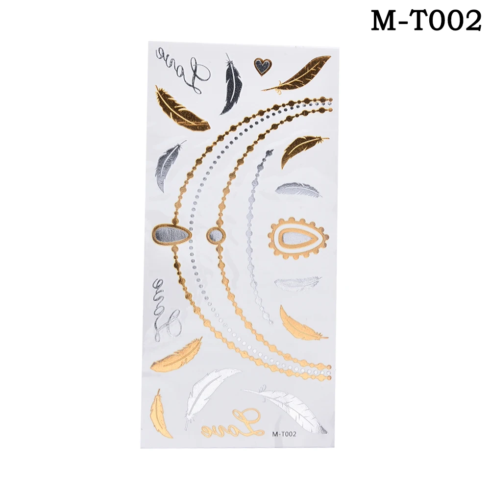 1 шт. боди арт тату золотой металлик стикер браслет цепочка поддельные ювелирные