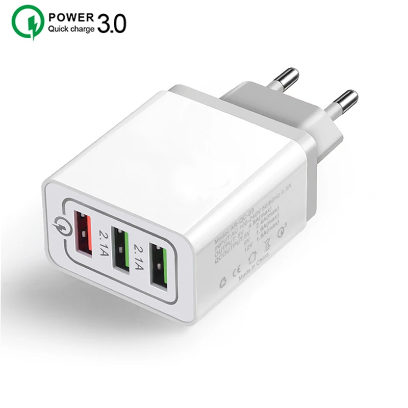 Мобильный телефон с 3 портами USB быстрая зарядка QC 0 настенное зарядное устройство