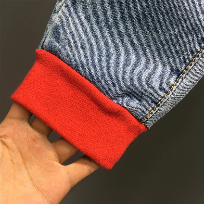 

SHENGPALAE Spray Paint Letter Print Jeans Women's Spring 2021 New High Waist Loose Contrast Color Denim Harem Pants Female 5B361