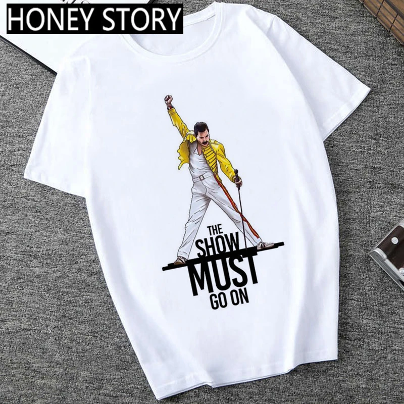 Женская футболка в стиле хип хоп Harajuku Freddie Mercury The Queen Band крутая уличная одежда с