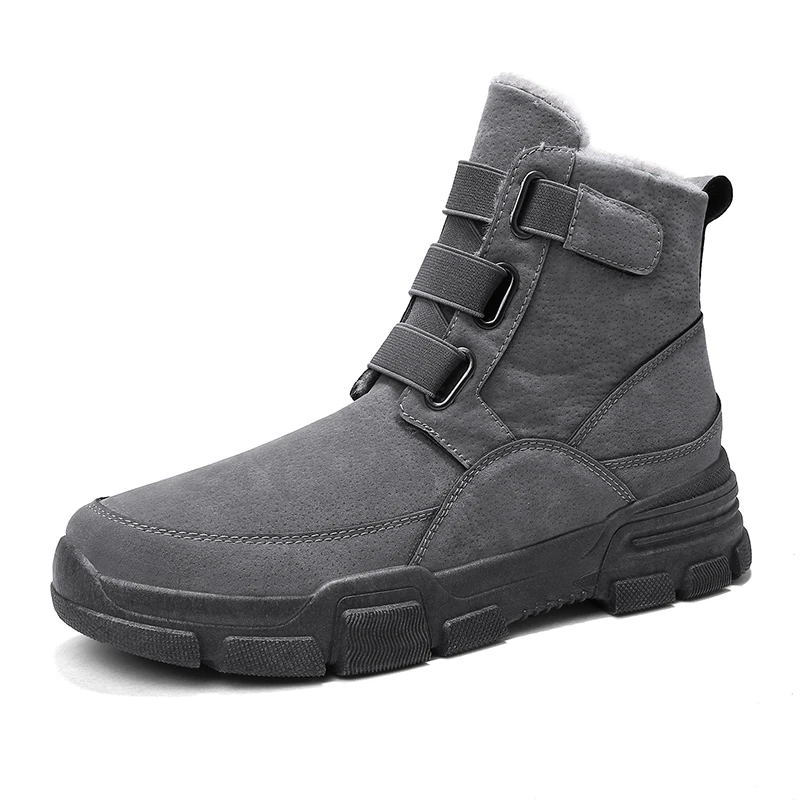 Модные фирменные дизайнерские мужские ботинки бархатная теплая зимняя обувь из