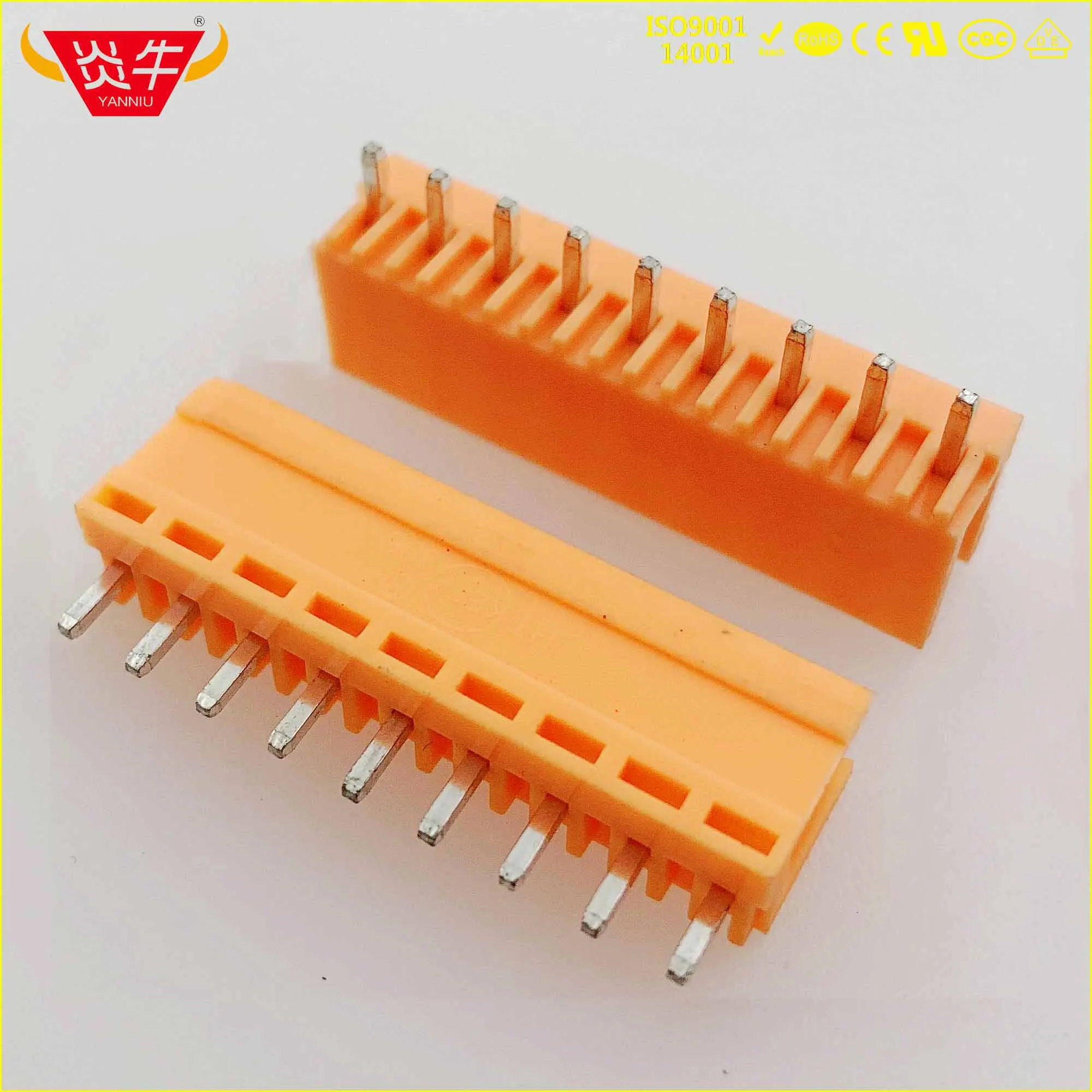 HT396V 3,96 2P~ 12P разъем печатной платы штепсельный Блок 15EDGVC 3,96 мм 2PIN~ 12PIN оранжевый проводной терминал Феникс контакт KEFA - Цвет: HT396V-3.96-9P