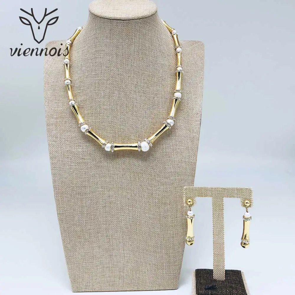 От Viennois покрытие из Дубай набор украшений для женщин Бамбук дизайнерское