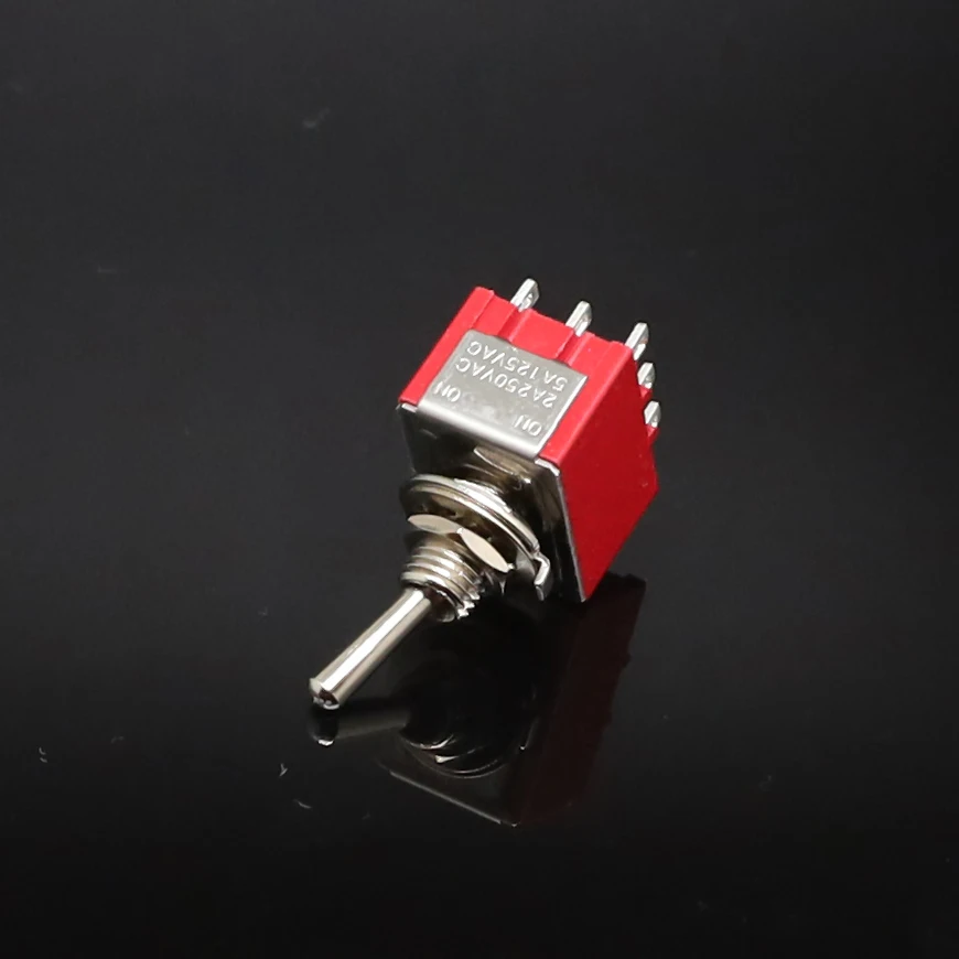5 шт. мини рычажный переключатель SPDT 9 PIN 3PDT ON 2 Позиция 250V 2A 125V 5A красный