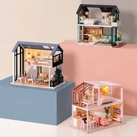 diy doll house miniature dollhouse kit furniture european style wooden house 3d handmade model birthday gift toys for children