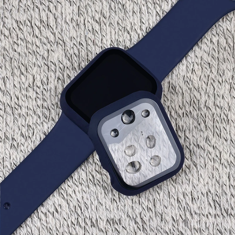 Чехол + закаленное стекло для Apple Watch 44 мм 40 Series 5 4 3 2 1 Защитная пленка экрана чехол